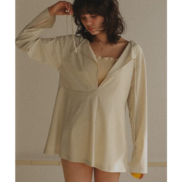 前後2wayペプラムデザイントップス/ラッシュガード | titivate | 詳細画像8 