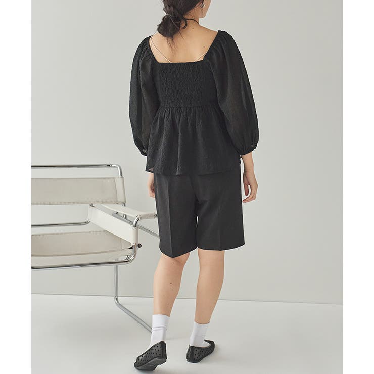 シアージャガードスクエアネックペプラムトップス | titivate | 詳細画像24 