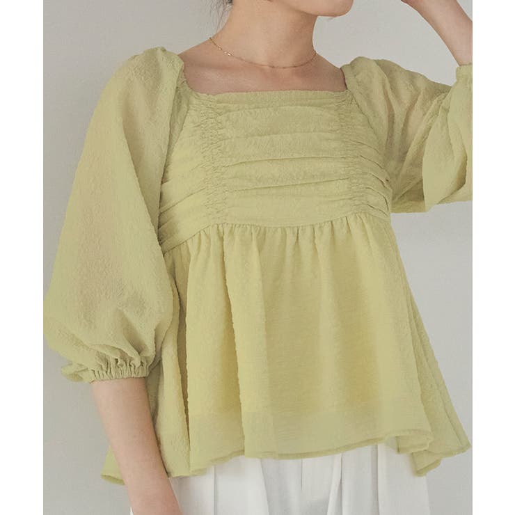 シアージャガードスクエアネックペプラムトップス | titivate | 詳細画像6 