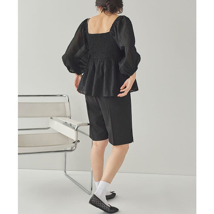 シアージャガードスクエアネックペプラムトップス | titivate | 詳細画像11 