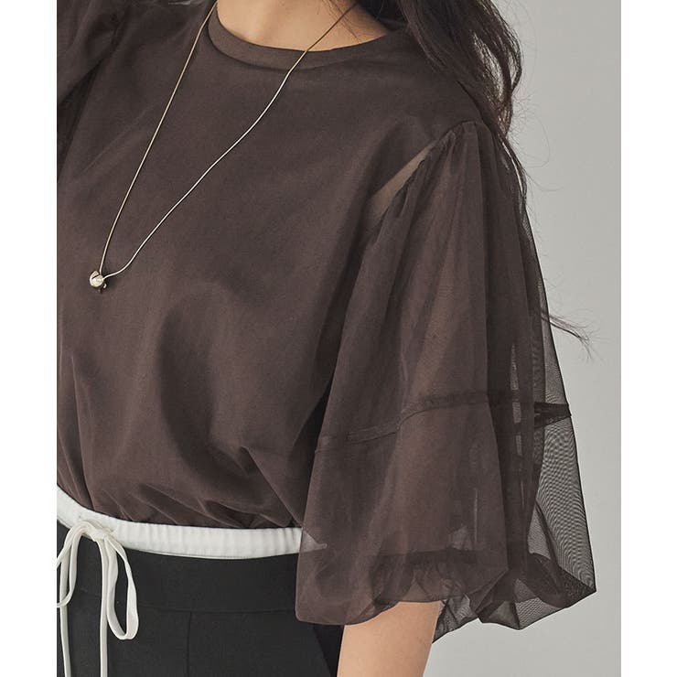 パフスリーブチュールレイヤードトップス | titivate | 詳細画像16 