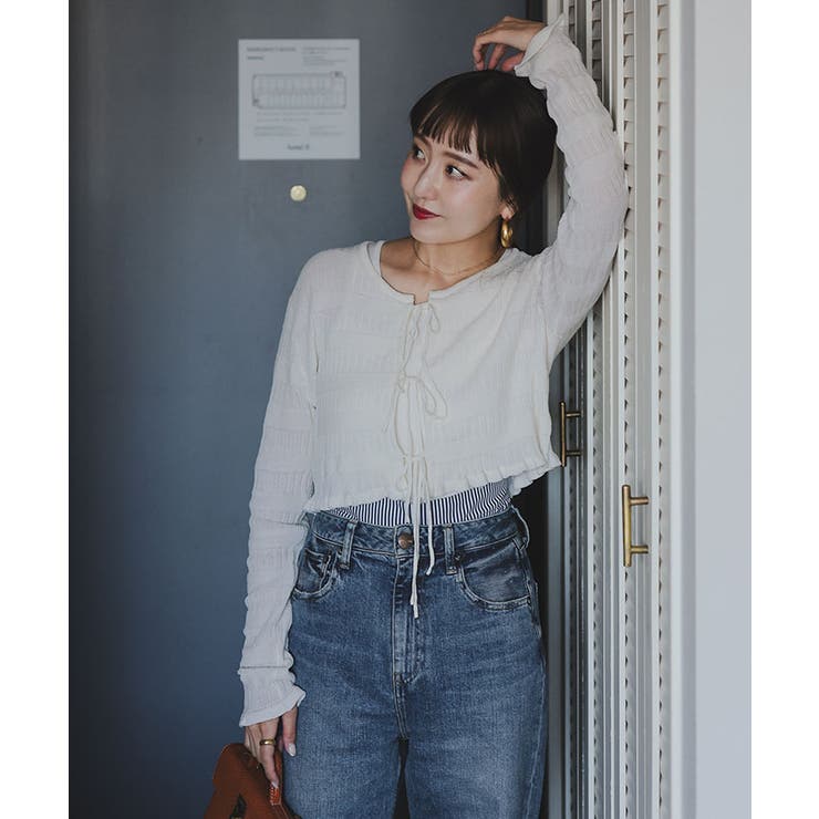 リボンデザインカーディガン/ノースリーブニットセット | titivate | 詳細画像21 