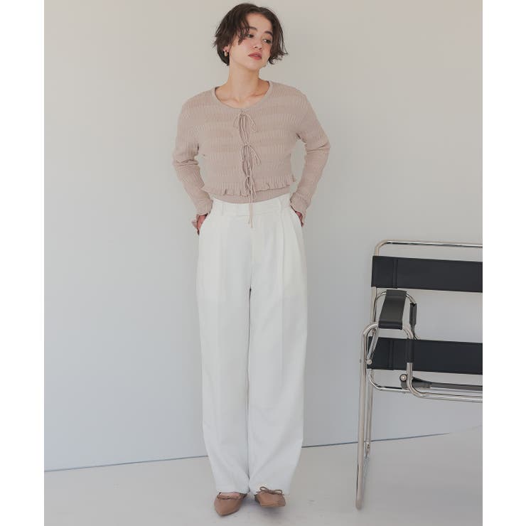 リボンデザインカーディガン/ノースリーブニットセット | titivate | 詳細画像24 