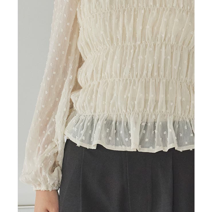 シアー楊柳ぽこぽこシャーリングトップス | titivate | 詳細画像21 