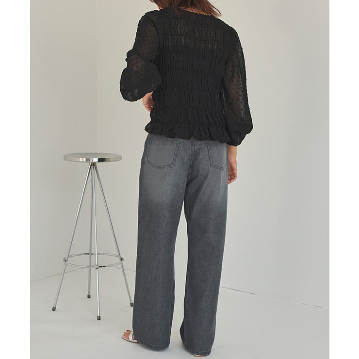 シアー楊柳ぽこぽこシャーリングトップス | titivate | 詳細画像23 