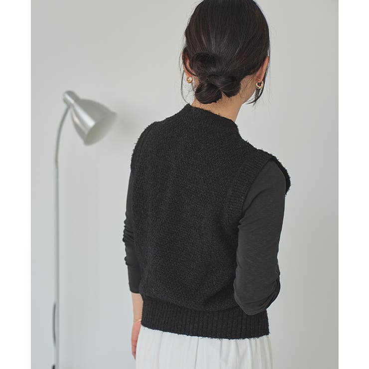 ゴールド釦ツイードニットベスト | titivate | 詳細画像30 