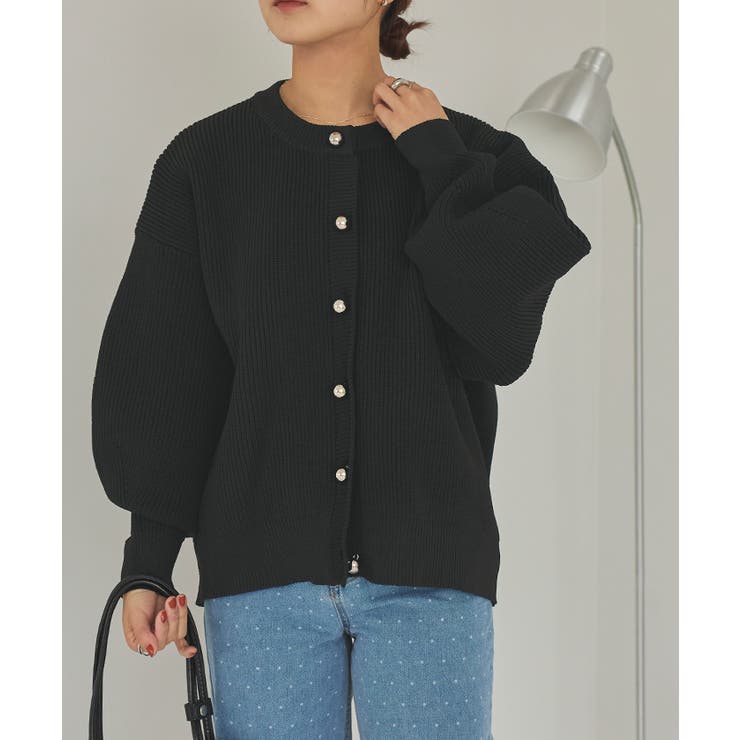 シルバー釦クルーネックニットカーディガン | titivate | 詳細画像15 