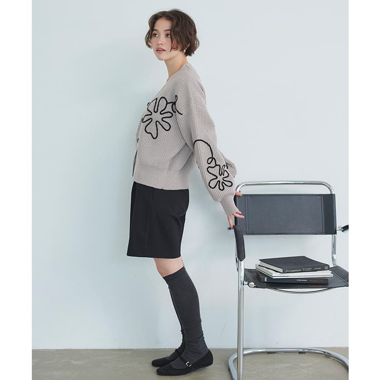 フラワーラインニットカーディガン | titivate | 詳細画像18 