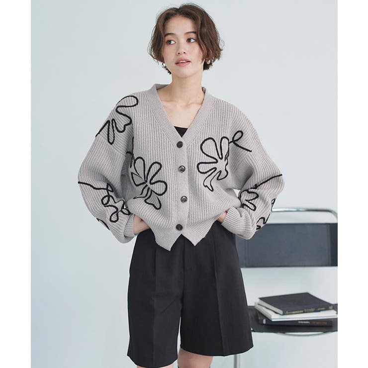 フラワーラインニットカーディガン | titivate | 詳細画像21 