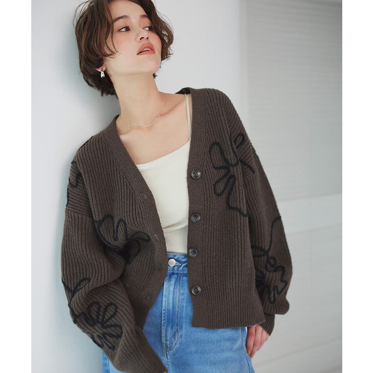 フラワーラインニットカーディガン | titivate | 詳細画像25 