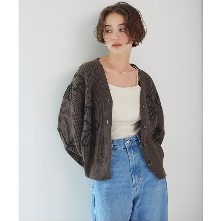 フラワーラインニットカーディガン | titivate | 詳細画像10 