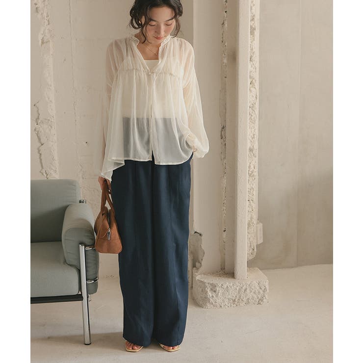 ギャザーデザインシアーブラウス | titivate | 詳細画像22 