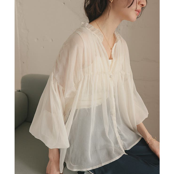 ギャザーデザインシアーブラウス | titivate | 詳細画像23 