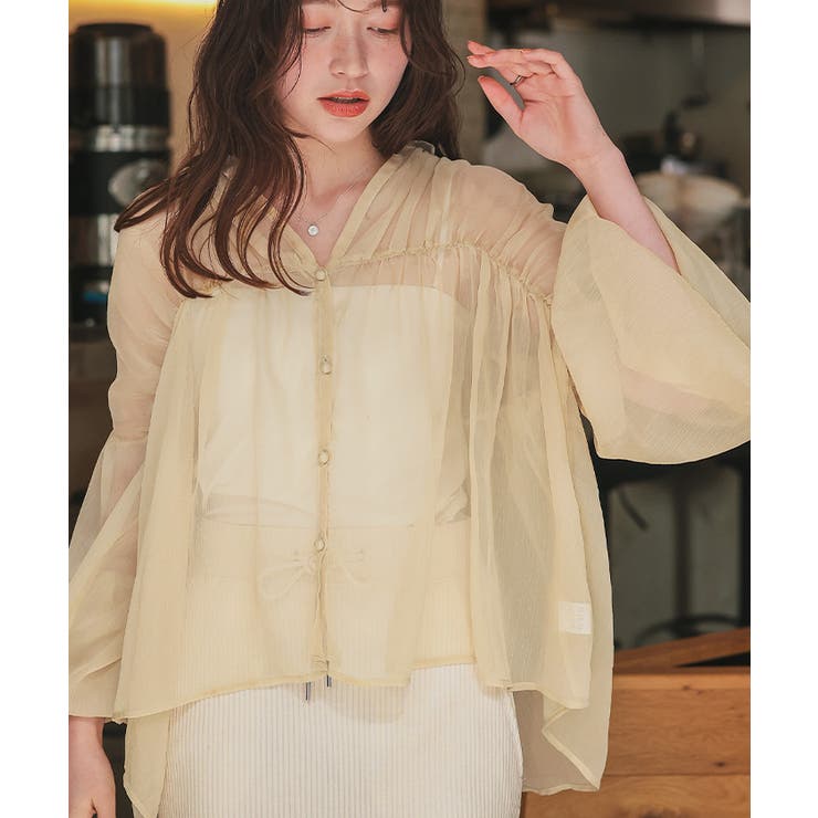 ギャザーデザインシアーブラウス | titivate | 詳細画像26 