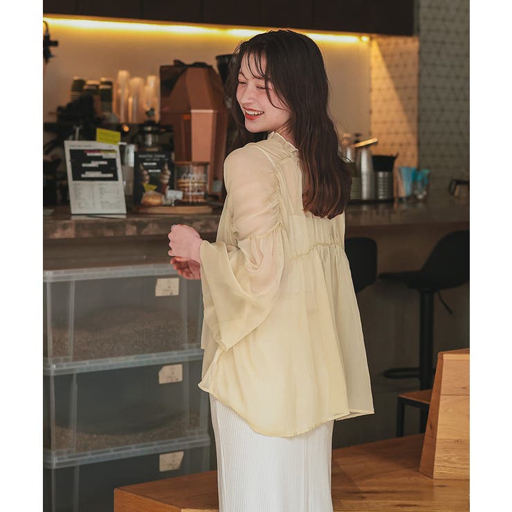 ギャザーデザインシアーブラウス | titivate | 詳細画像27 