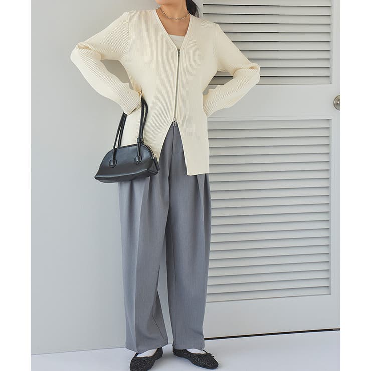 スリムアップジップニットカーディガン | titivate | 詳細画像8 