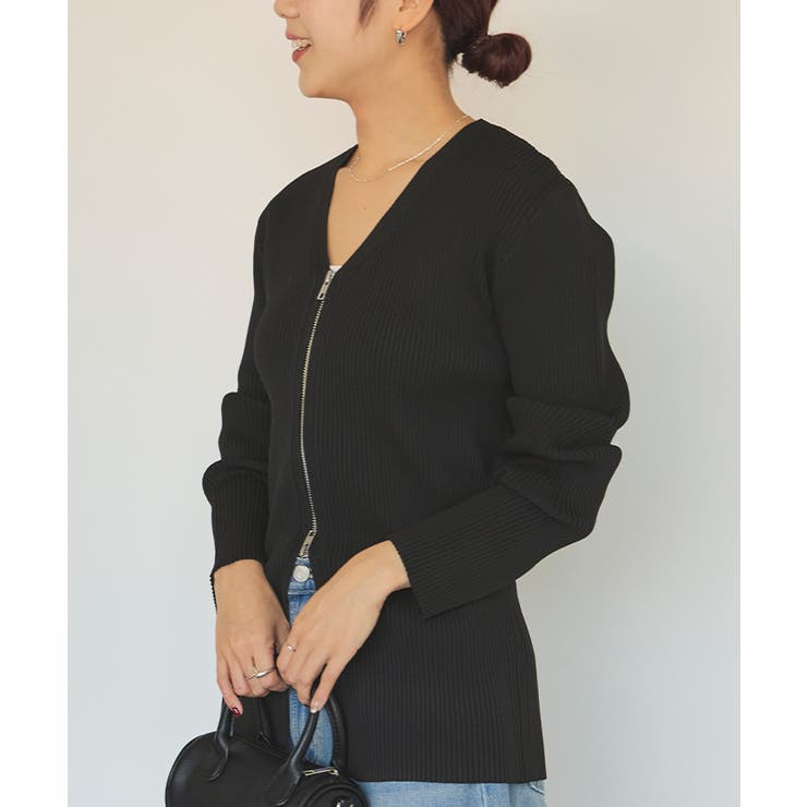 スリムアップジップニットカーディガン | titivate | 詳細画像17 