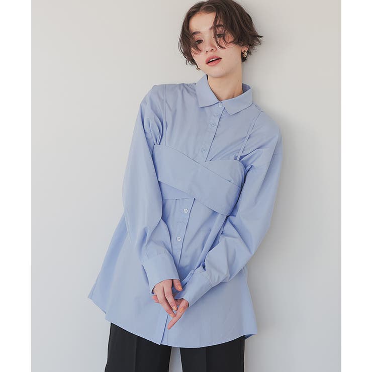 ラップビスチェ付きレイヤードシャツ | titivate | 詳細画像12 