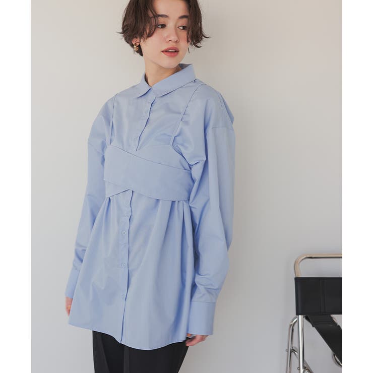 ラップビスチェ付きレイヤードシャツ | titivate | 詳細画像4 