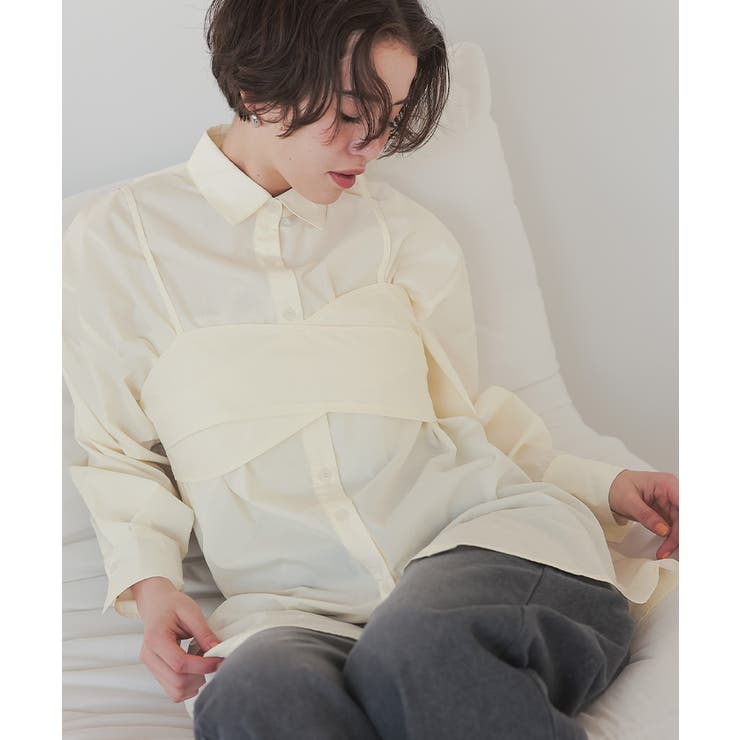 ラップビスチェ付きレイヤードシャツ | titivate | 詳細画像6 