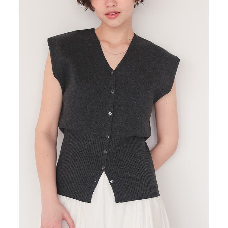 ノースリーブVネックリブニットベスト | titivate | 詳細画像12 