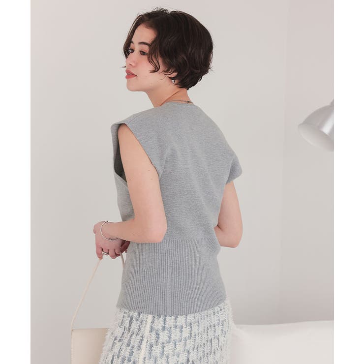 ノースリーブVネックリブニットベスト | titivate | 詳細画像26 