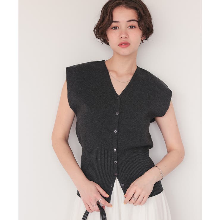 ノースリーブVネックリブニットベスト | titivate | 詳細画像3 