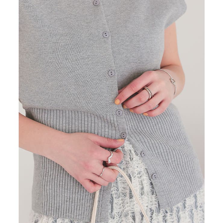 ノースリーブVネックリブニットベスト | titivate | 詳細画像10 