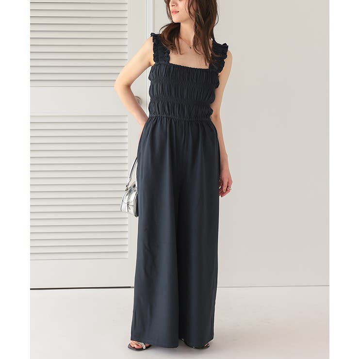 楽ちんきれいショルダーフリルシャーリングオールインワン | titivate | 詳細画像21 