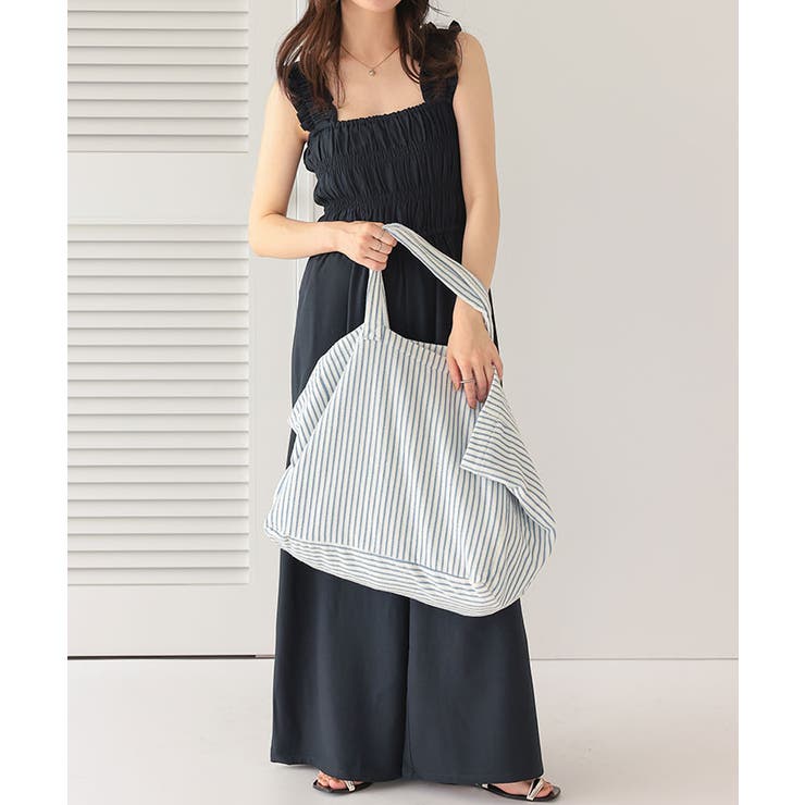 楽ちんきれいショルダーフリルシャーリングオールインワン | titivate | 詳細画像5 