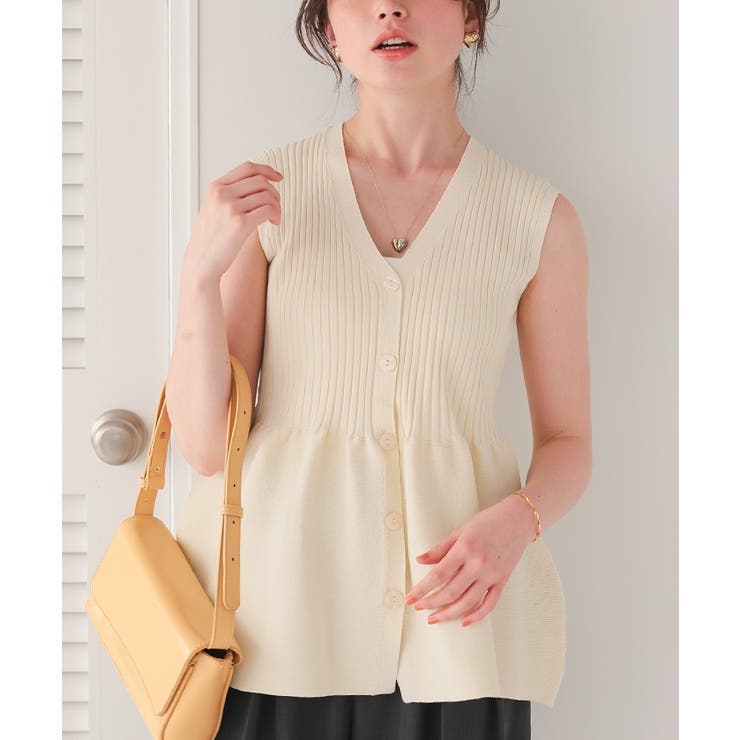 前後2wayノースリーブペプラムニットトップス | titivate | 詳細画像26 