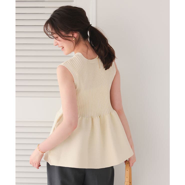 前後2wayノースリーブペプラムニットトップス | titivate | 詳細画像7 