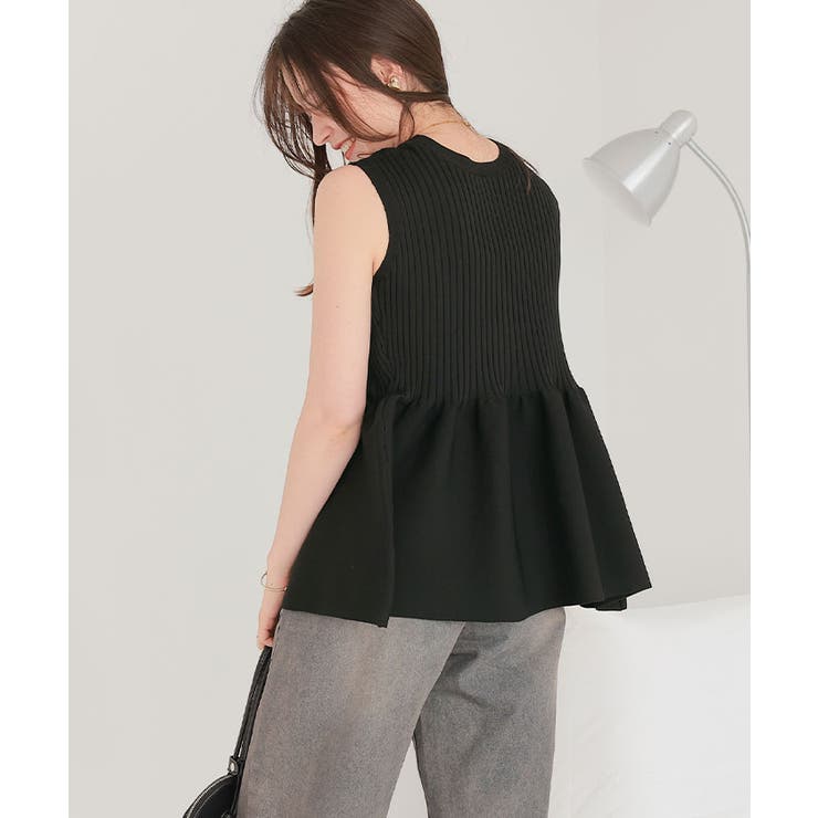 前後2wayノースリーブペプラムニットトップス | titivate | 詳細画像18 