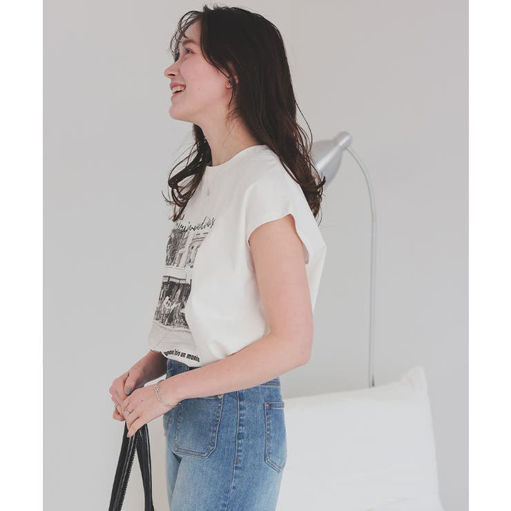 フレンチスリーブピグメントフォトプリントTシャツ | titivate | 詳細画像10 