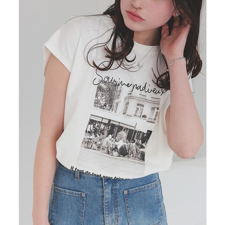 フレンチスリーブピグメントフォトプリントTシャツ | titivate | 詳細画像11 