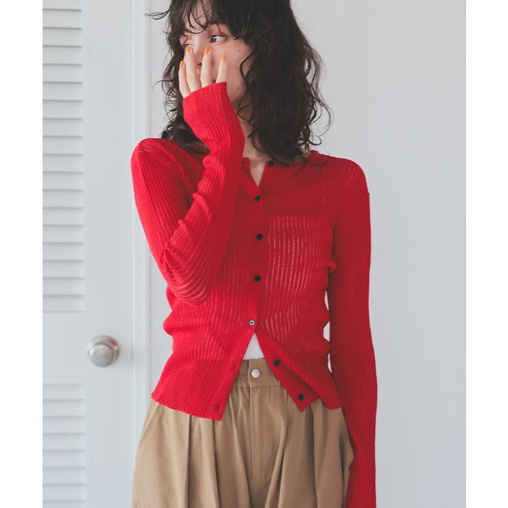 前後2wayリブシアーニットカーディガン | titivate | 詳細画像6 