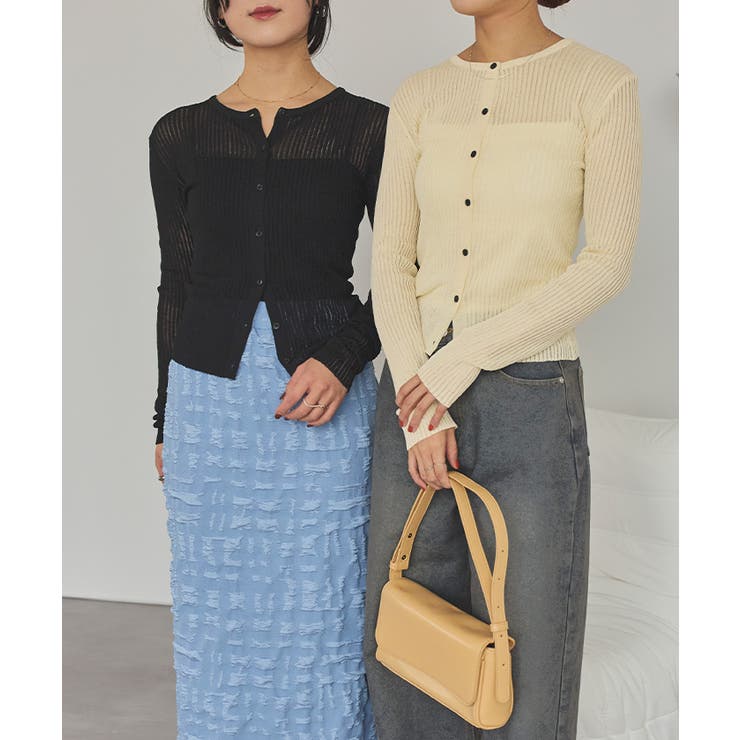 前後2wayリブシアーニットカーディガン | titivate | 詳細画像9 