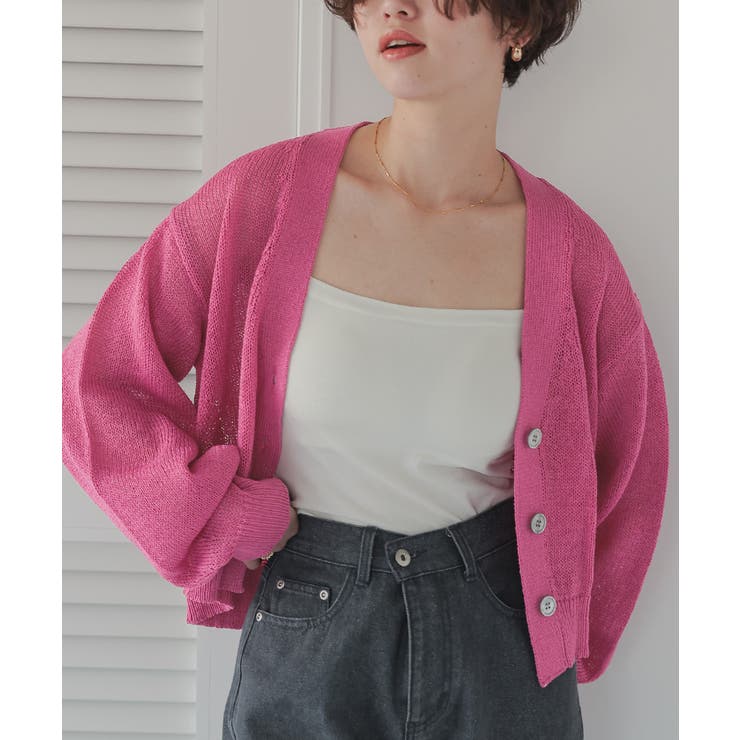 リネンタッチVネックニットカーディガン | titivate | 詳細画像4 