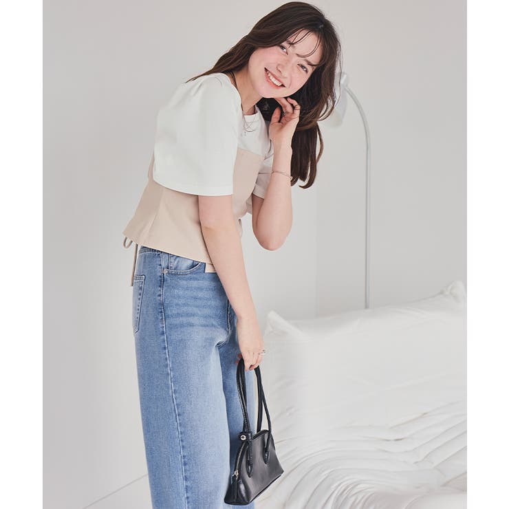 クルーネックタックスリーブトップス | titivate | 詳細画像5 