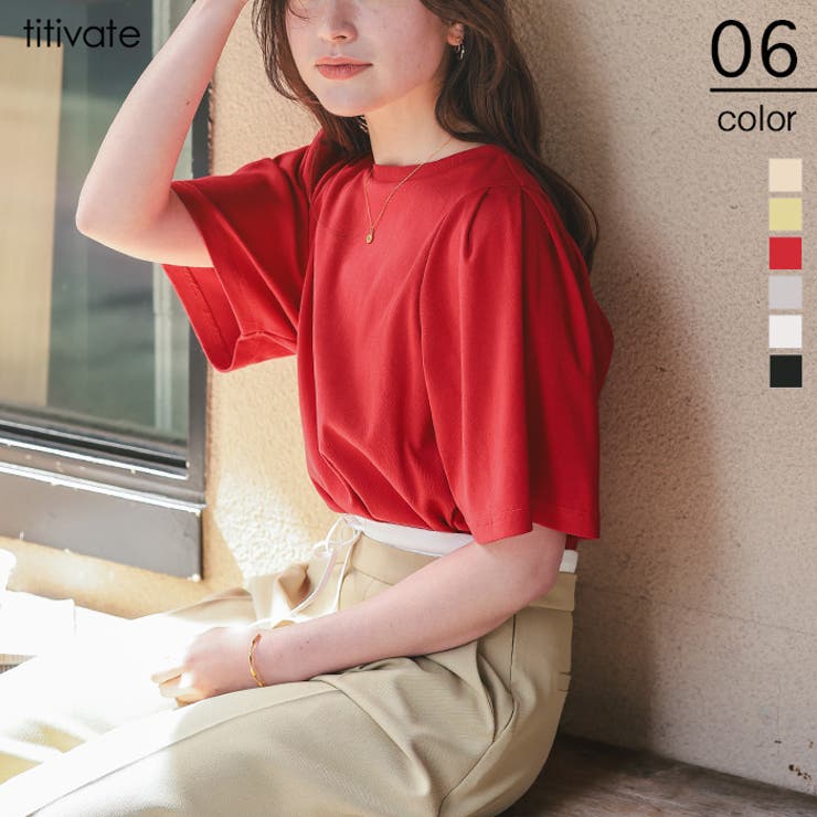 お買い得モデル クルーネックタックスリーブトップス[品番：TV000017739 トップス