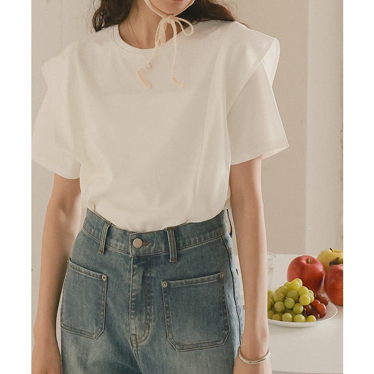 汗染み防止ラッフルスリーブTシャツ | titivate | 詳細画像18 