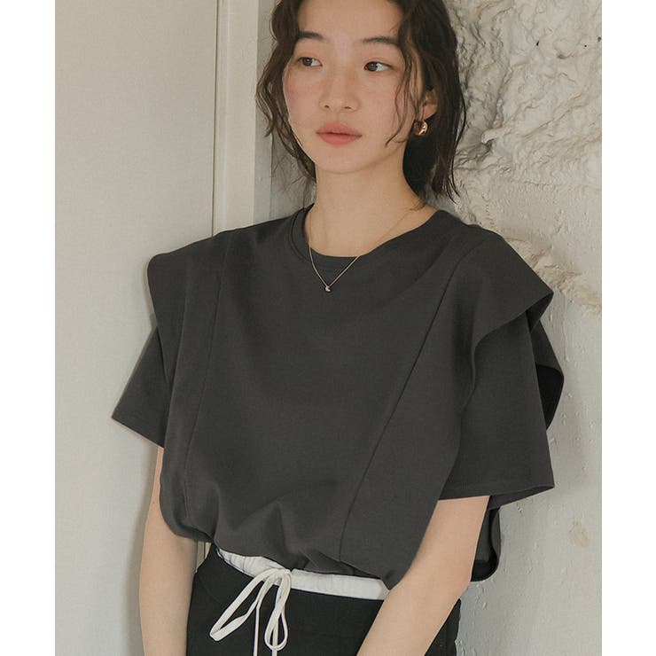 汗染み防止ラッフルスリーブTシャツ | titivate | 詳細画像4 