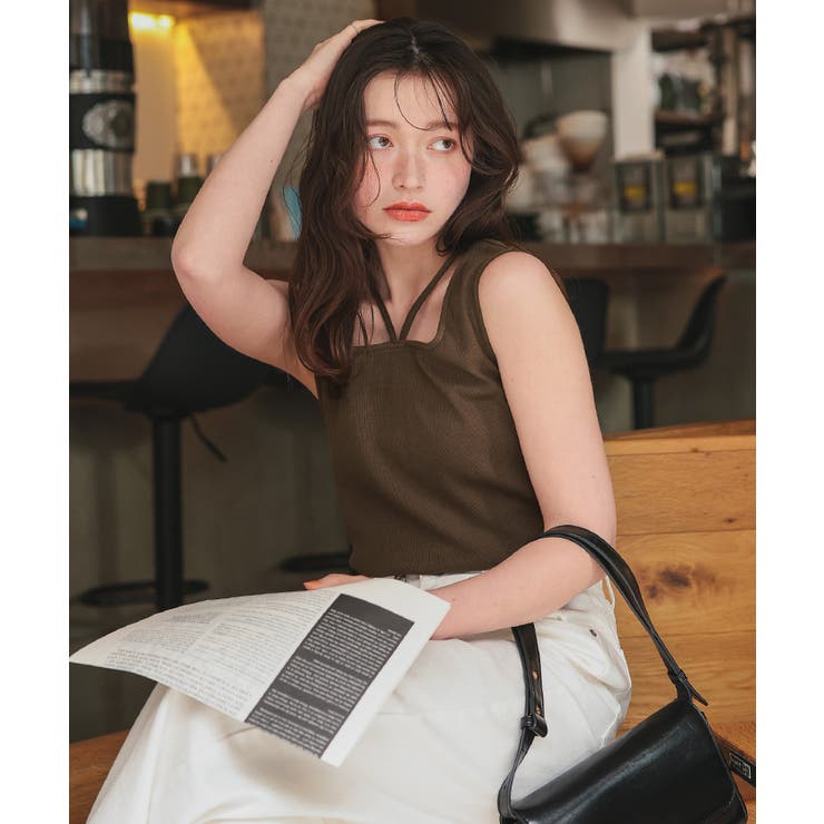 前後2wayデザインリブタンクトップ | titivate | 詳細画像5 