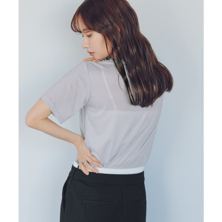 ハーフスリーブシアーカットソートップス | titivate | 詳細画像3 