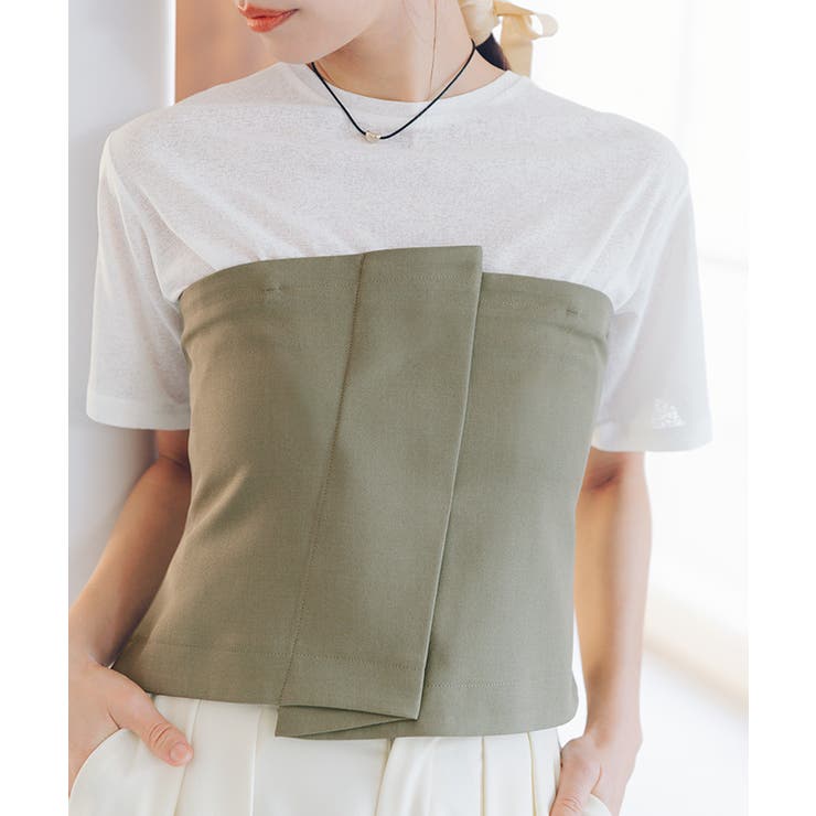 ハーフスリーブシアーカットソートップス | titivate | 詳細画像6 