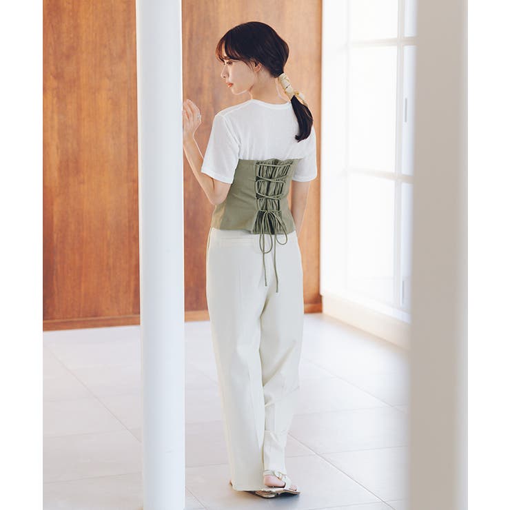 ハーフスリーブシアーカットソートップス | titivate | 詳細画像7 