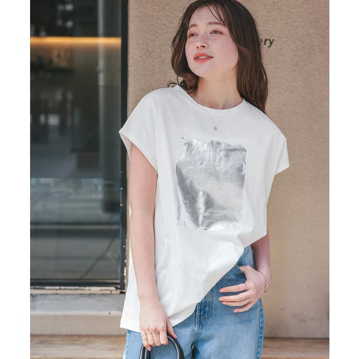 箔プリントフレンチスリーブTシャツ | titivate | 詳細画像2 