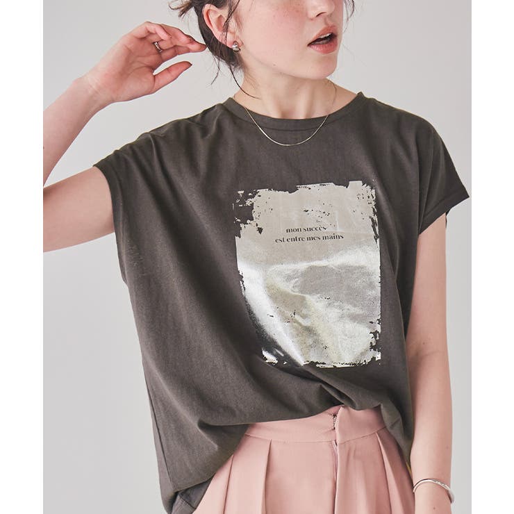 箔プリントフレンチスリーブTシャツ | titivate | 詳細画像8 
