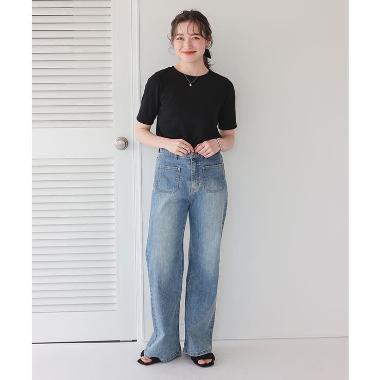 ハートカット刺繍前後2wayハーフスリーブTシャツ | titivate | 詳細画像22 