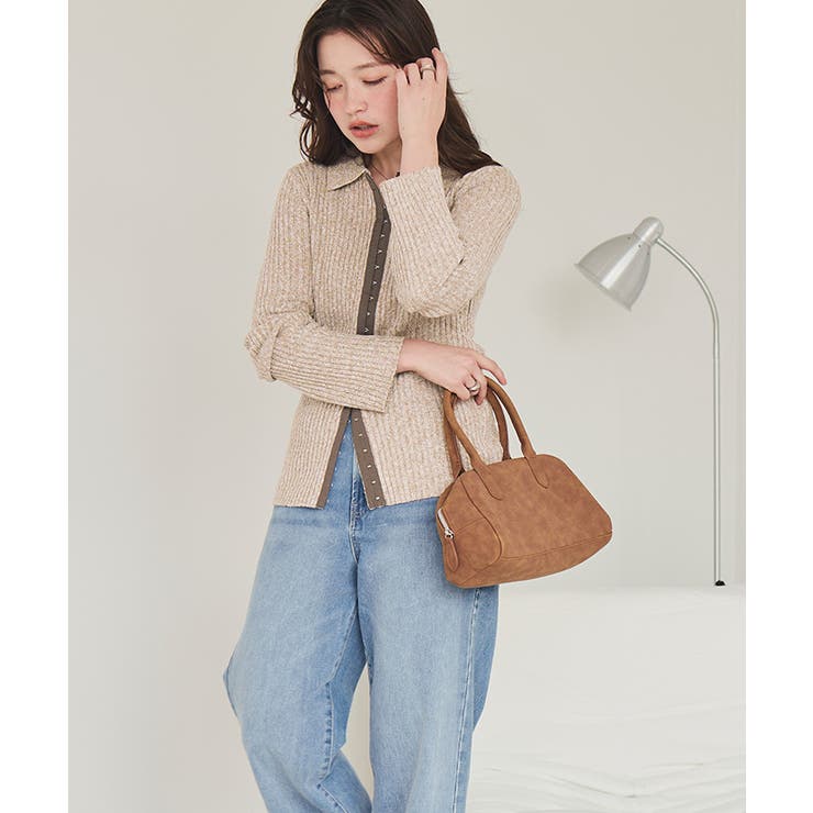 ホック付きポロ襟ミックスニット | titivate | 詳細画像17 